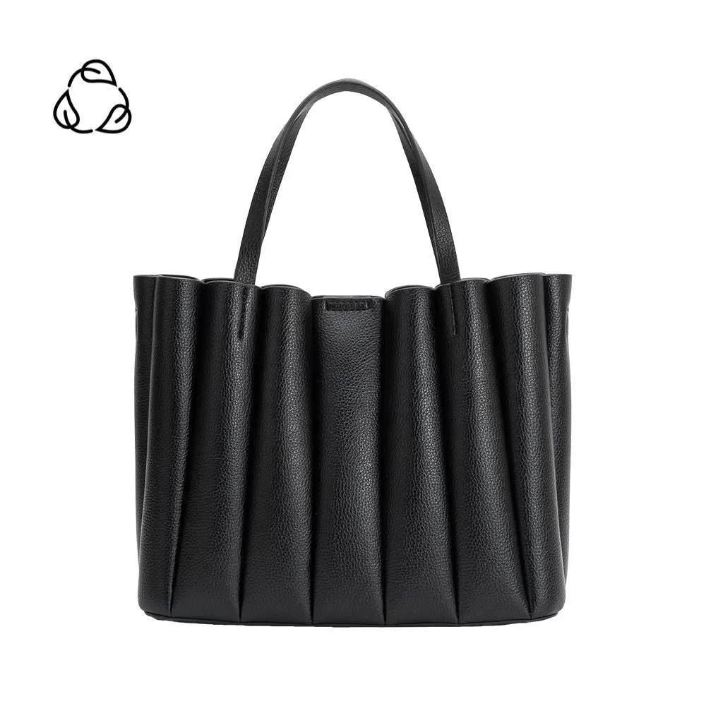 Adela Black Recycled Vegan Leather Tote Bag sold by Melie Bianco