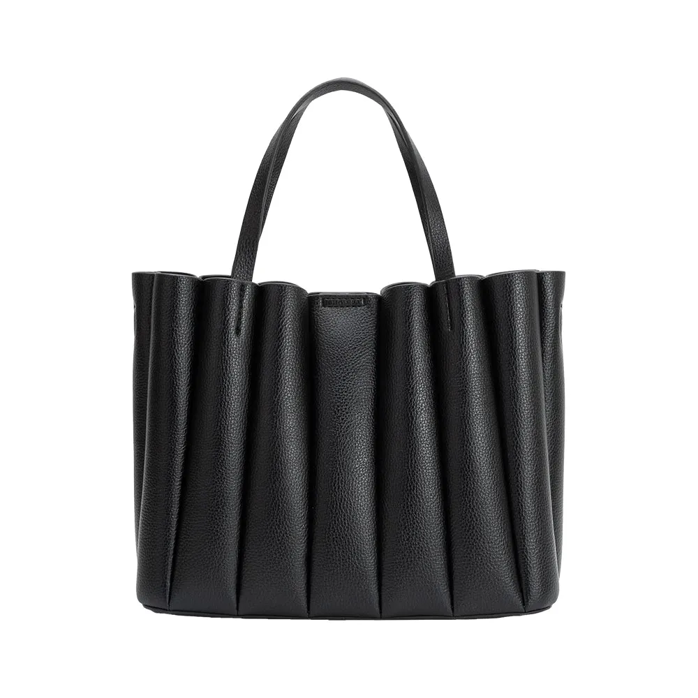 Adela Black Recycled Vegan Leather Tote Bag sold by Melie Bianco product image thumbnail 3