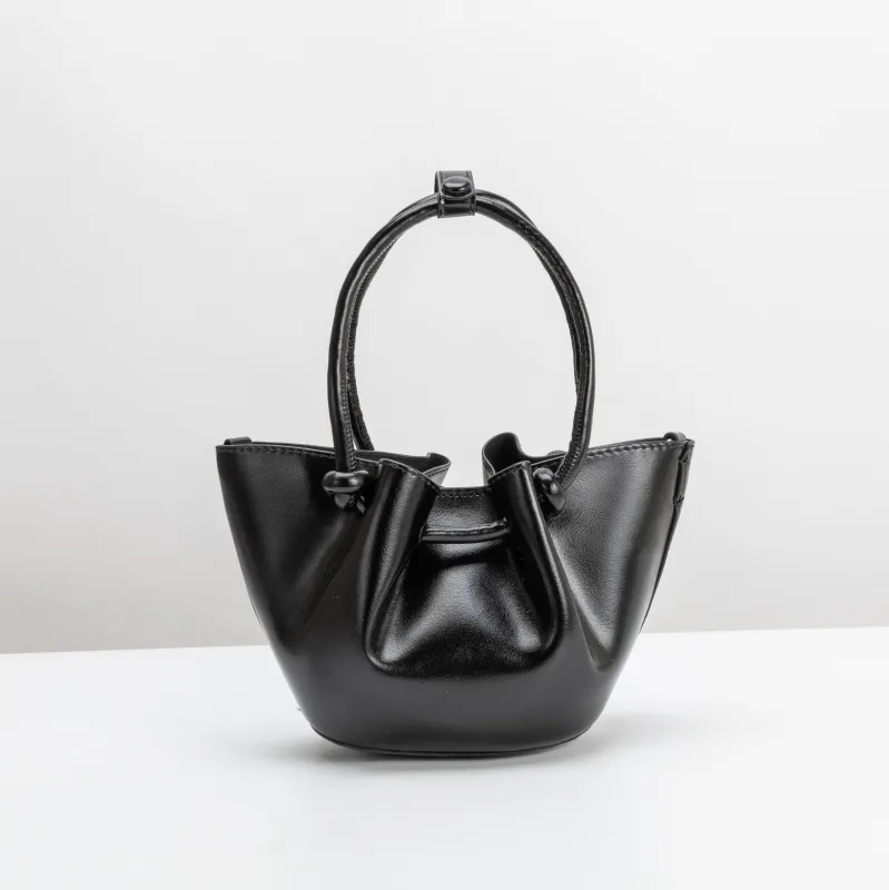 SAMPLE SM7122 Black Top Handle Bag - FINAL SALE made by Melie Bianco