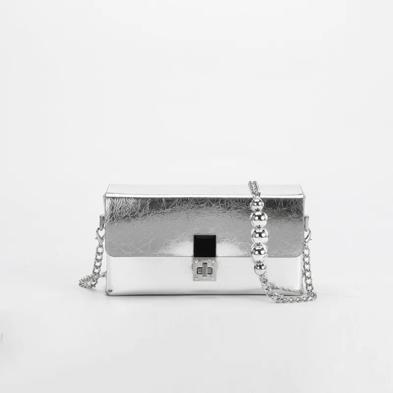 SAMPLE SM0089 Silver Crossbody Bag - FINAL SALE made by Melie Bianco