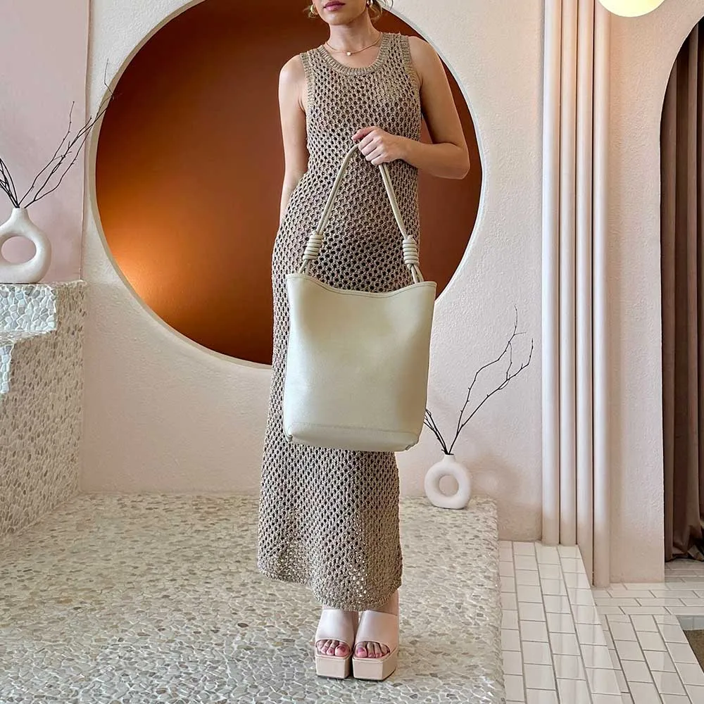 Adeline Nude Large Recycled Vegan Tote Bag sold by Melie Bianco product image thumbnail 5