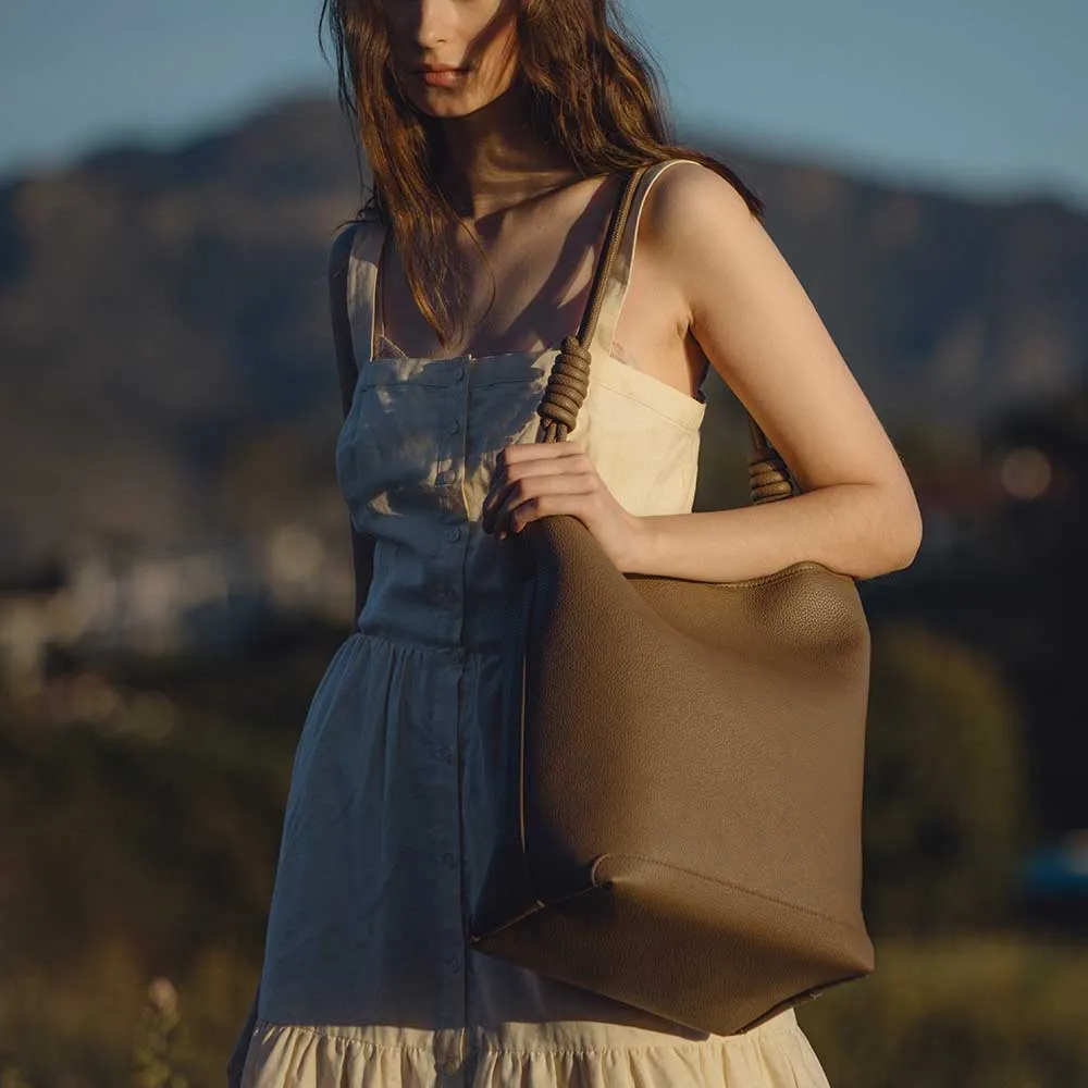 Adeline Nude Large Recycled Vegan Tote Bag sold by Melie Bianco product image thumbnail 4