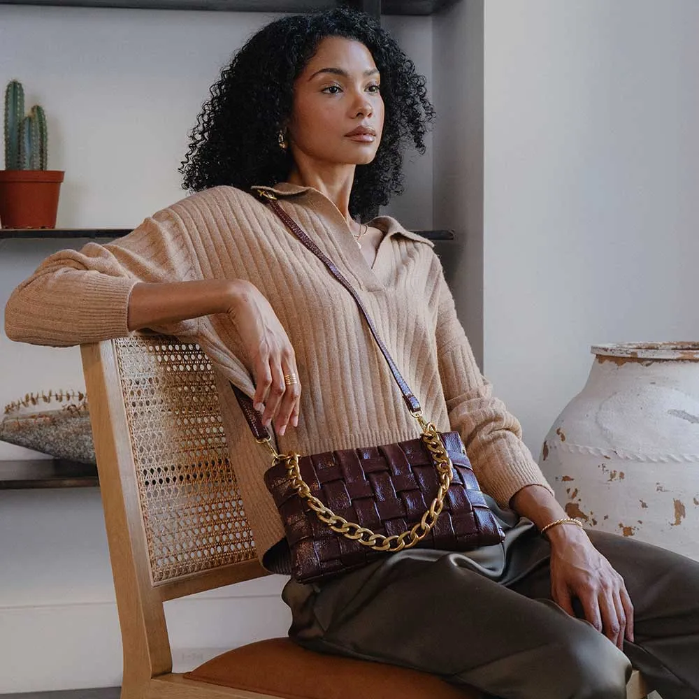 Mimie Olive Woven Crossbody Bag sold by Melie Bianco product image thumbnail 3