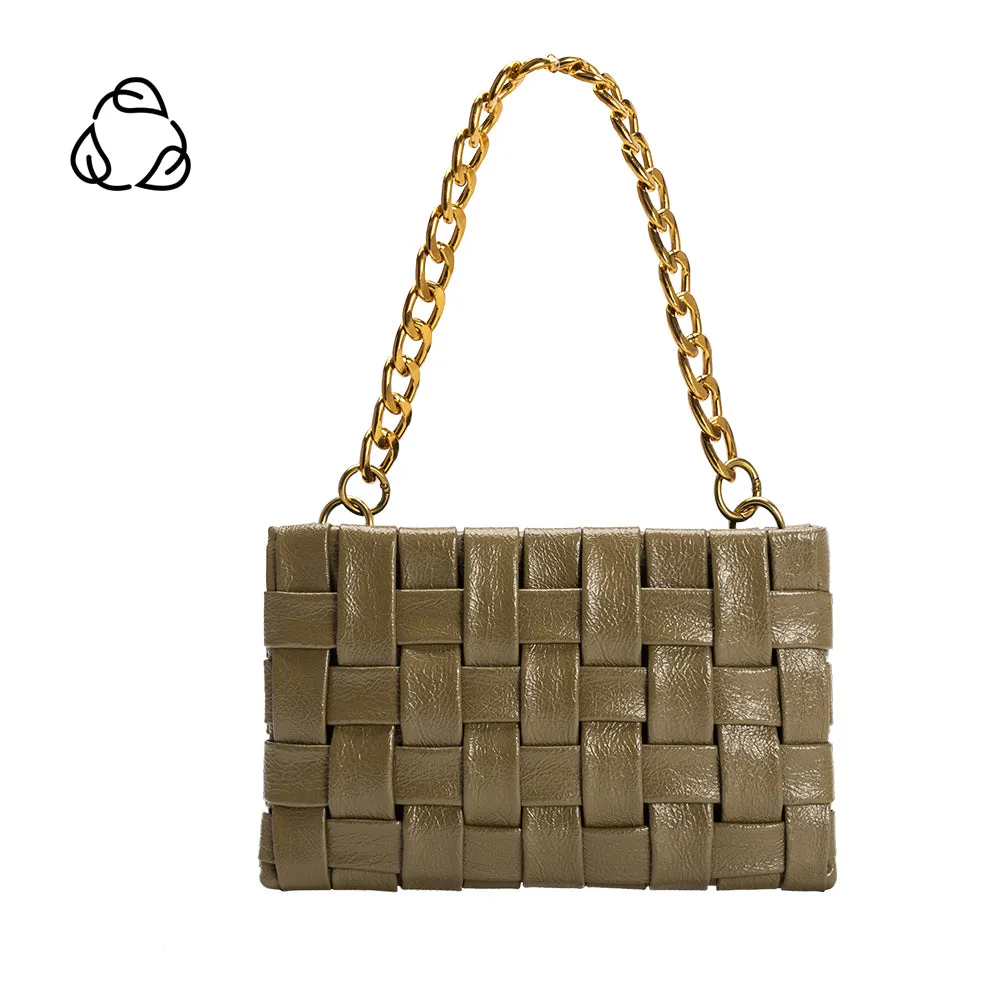 Mimie Olive Woven Crossbody Bag sold by Melie Bianco