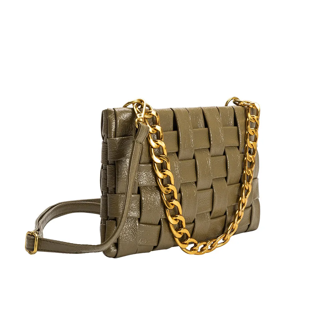 Mimie Olive Woven Crossbody Bag sold by Melie Bianco product image thumbnail 2