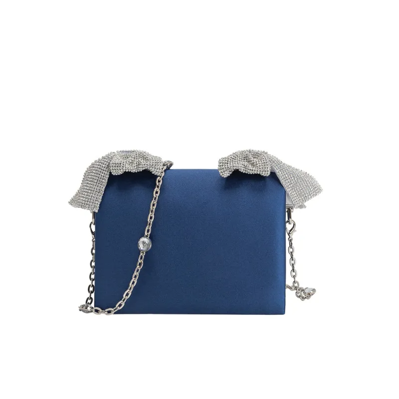 Yuri Sapphire Bow Crossbody Bag made by Melie Bianco