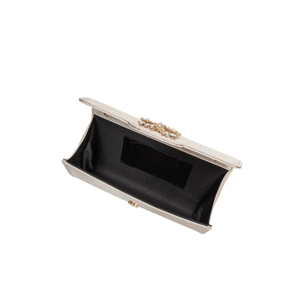 Elodie Champagne Satin Crossbody Bag sold by Melie Bianco product image thumbnail 4