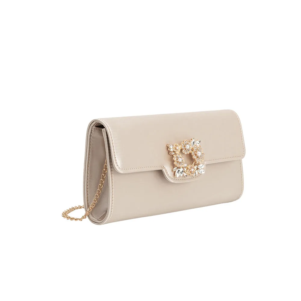 Elodie Champagne Satin Crossbody Bag sold by Melie Bianco product image thumbnail 2