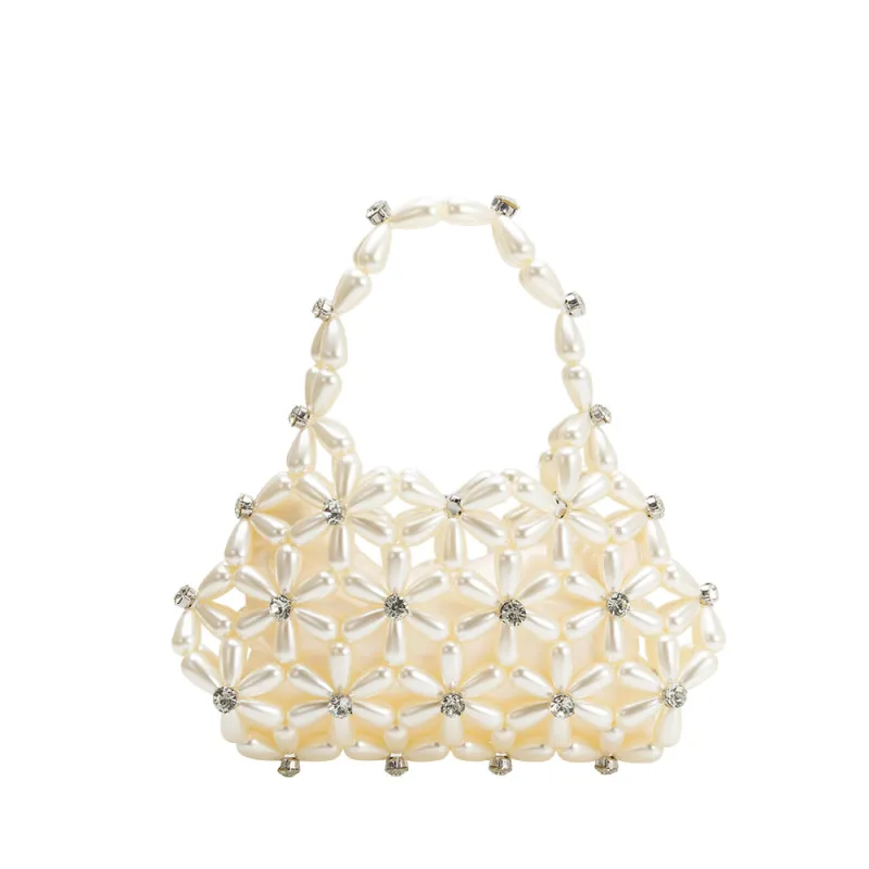 Lulu Pearl Beaded Top Handle Bag made by Melie Bianco
