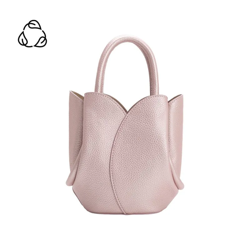 Tulip Metallic Pink Mini Recycled Vegan Top Handle Bag made by Melie Bianco