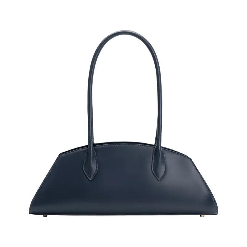 Birdie Navy Recycled Vegan Leather Shoulder Bag made by Melie Bianco