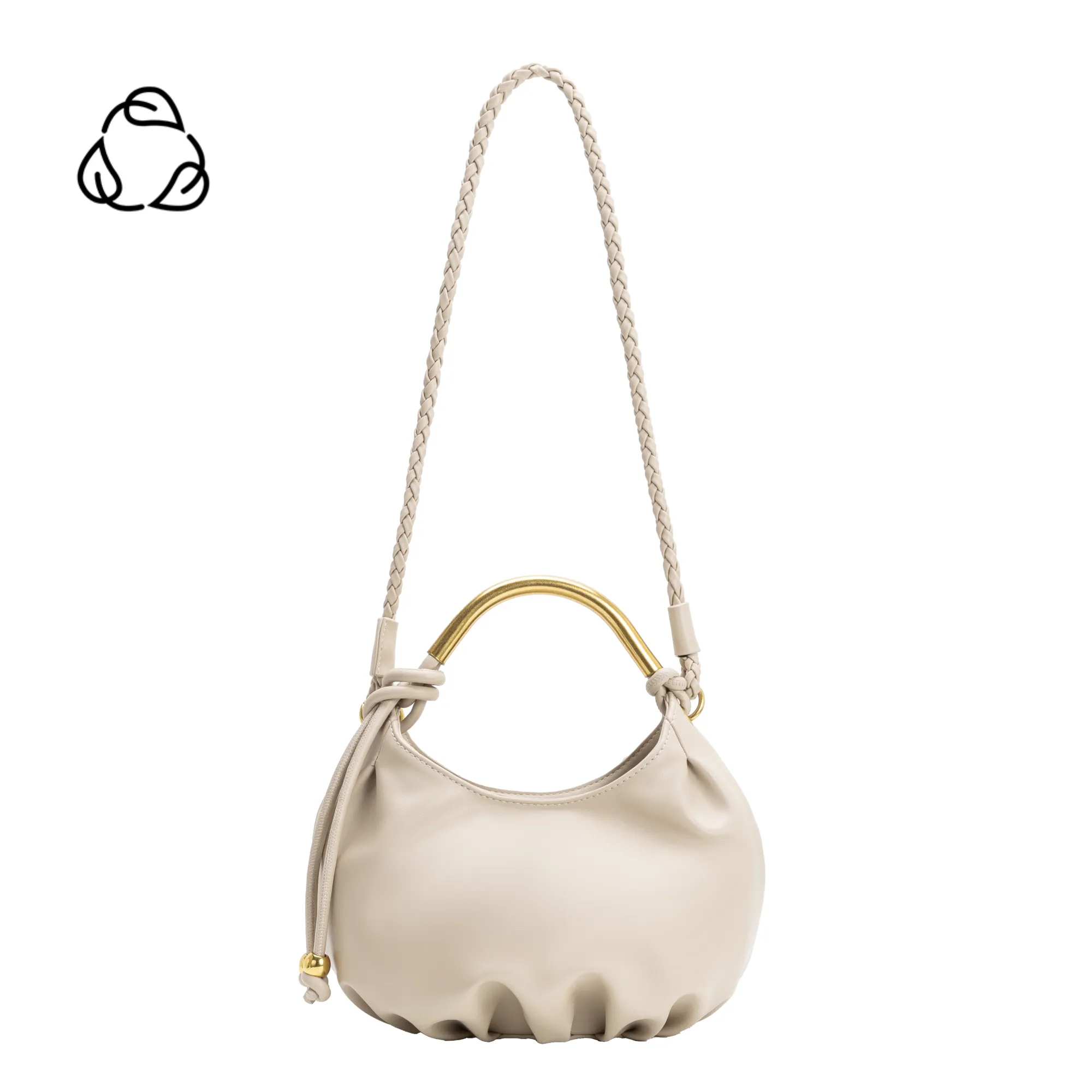 Dottie Mushroom Recycled Vegan Leather Top Handle Bag sold by Melie Bianco