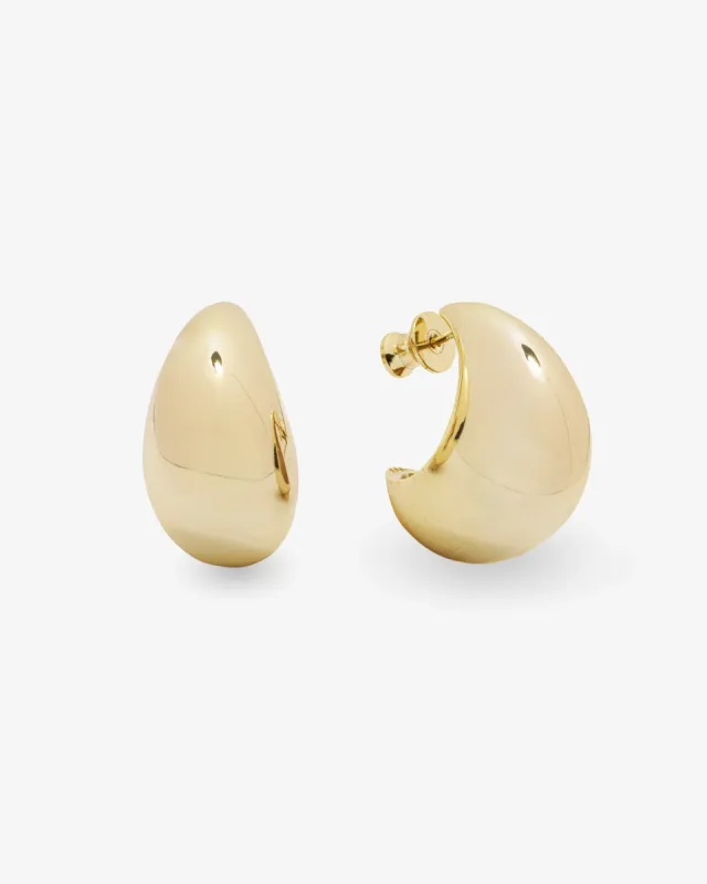 "She's So Smooth" Teardrop Hoops - Gold sold by Melinda Maria