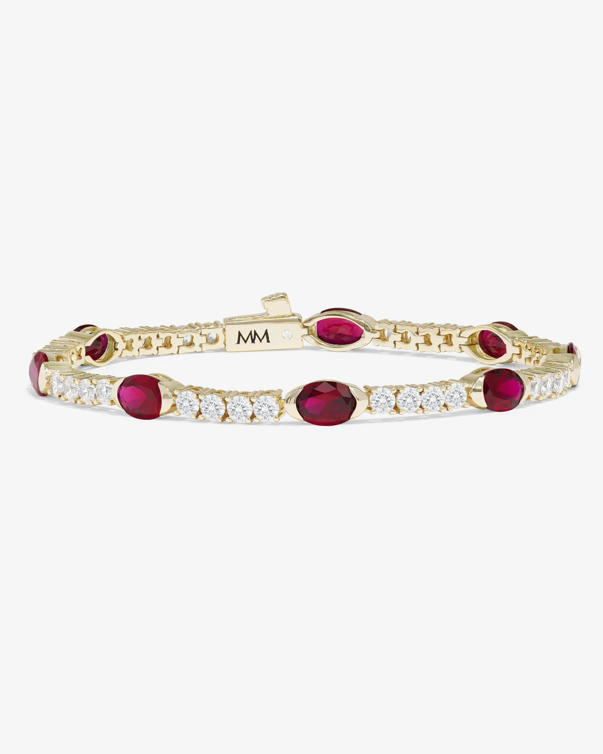 The Maven Tennis Bracelet - Gold|Ruby sold by Melinda Maria