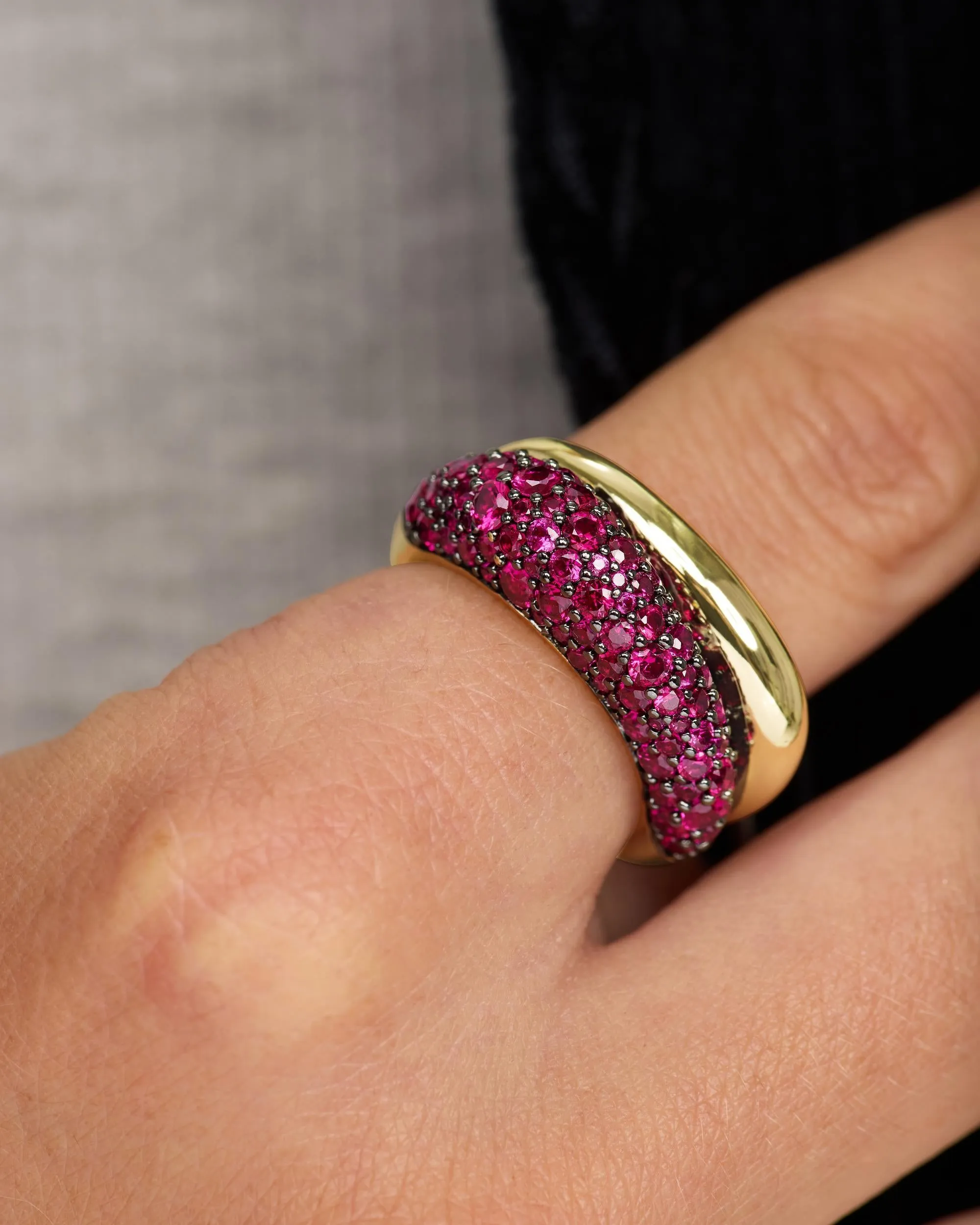 Norah Pavé Double Ring - Gold|Ruby sold by Melinda Maria product image thumbnail 2