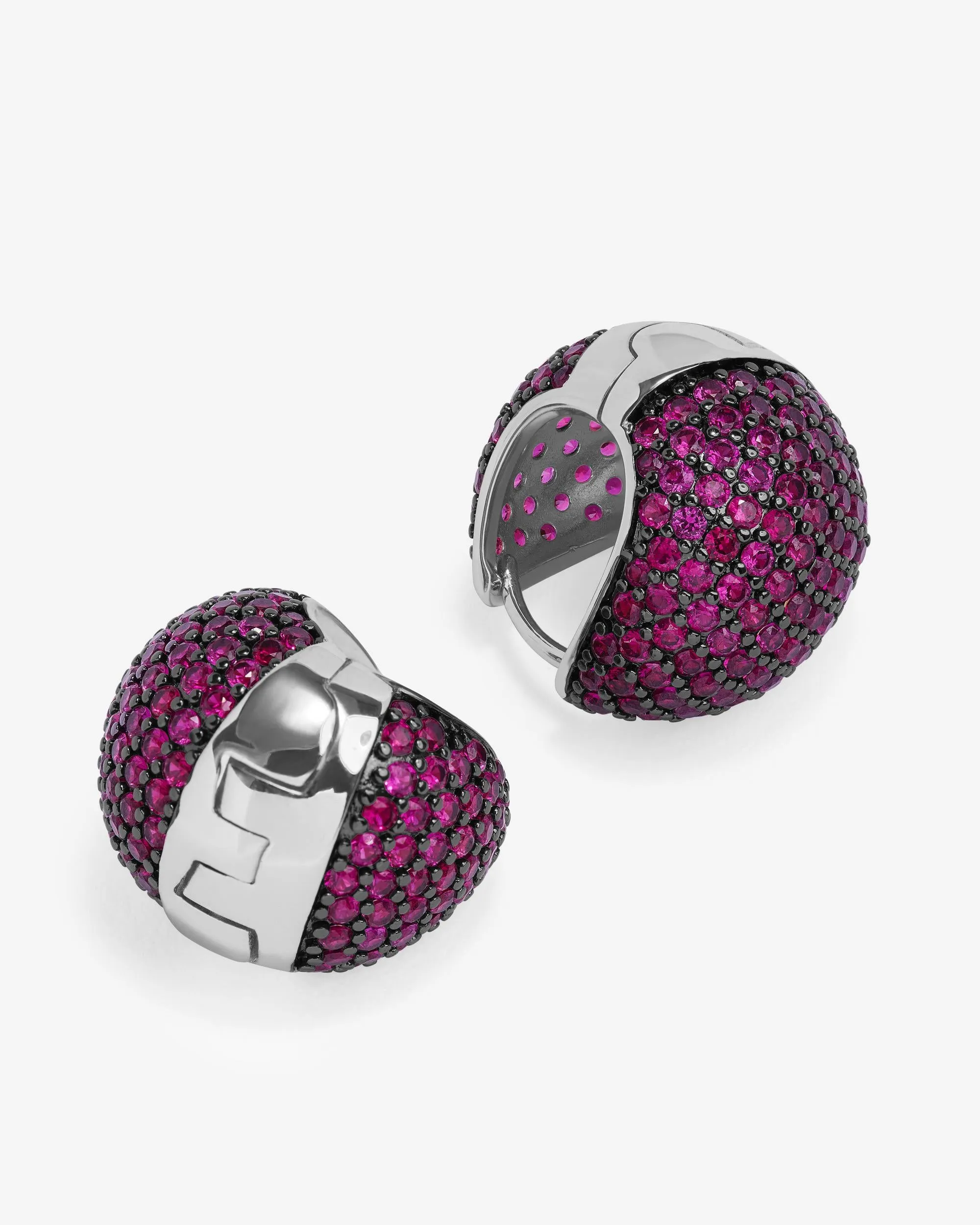 Norah Pavé Earrings - Silver|Ruby sold by Melinda Maria product image thumbnail 3