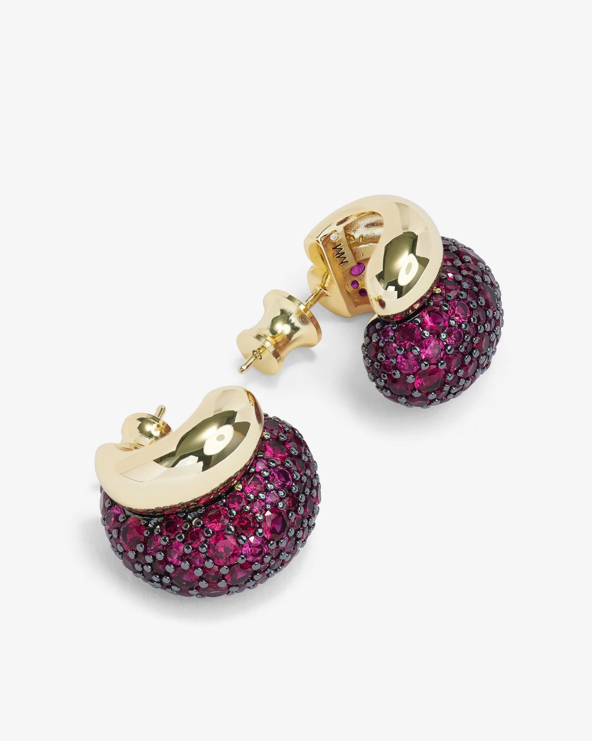 Norah Pavé Double Hoop - Gold|Ruby sold by Melinda Maria product image thumbnail 3