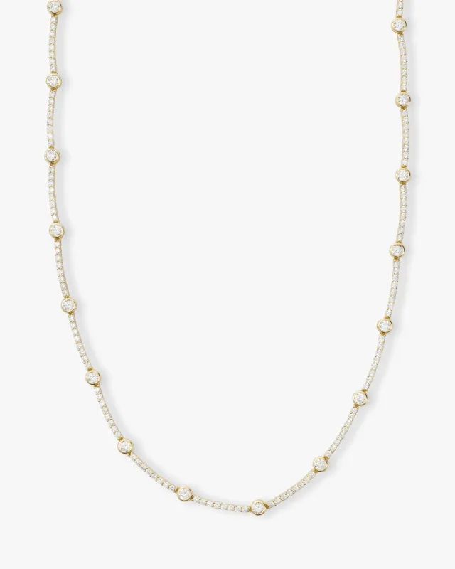 She's an Icon Station Necklace - Gold|White Diamondettes sold by Melinda Maria