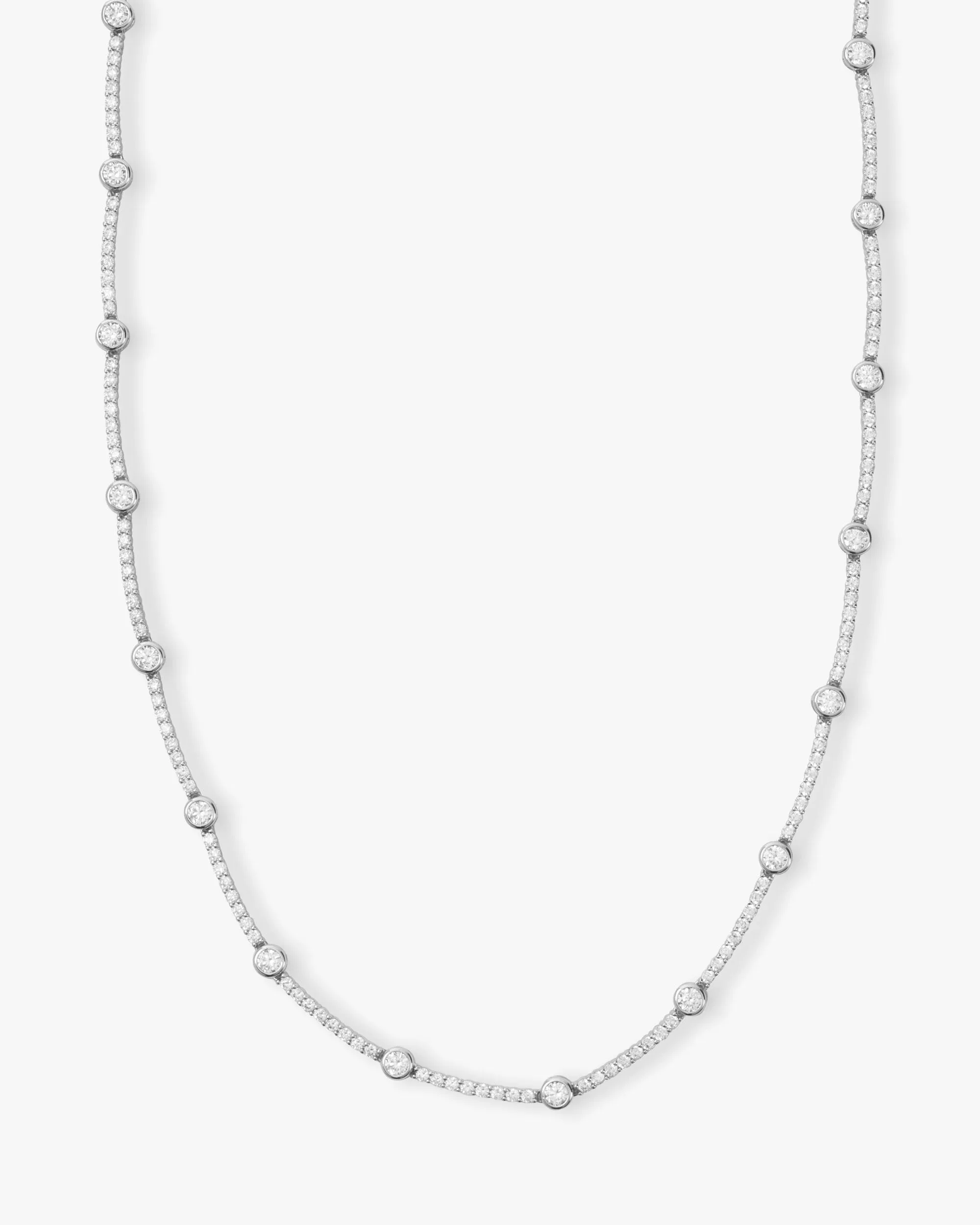 She's an Icon Station Necklace - Silver|White Diamondettes sold by Melinda Maria