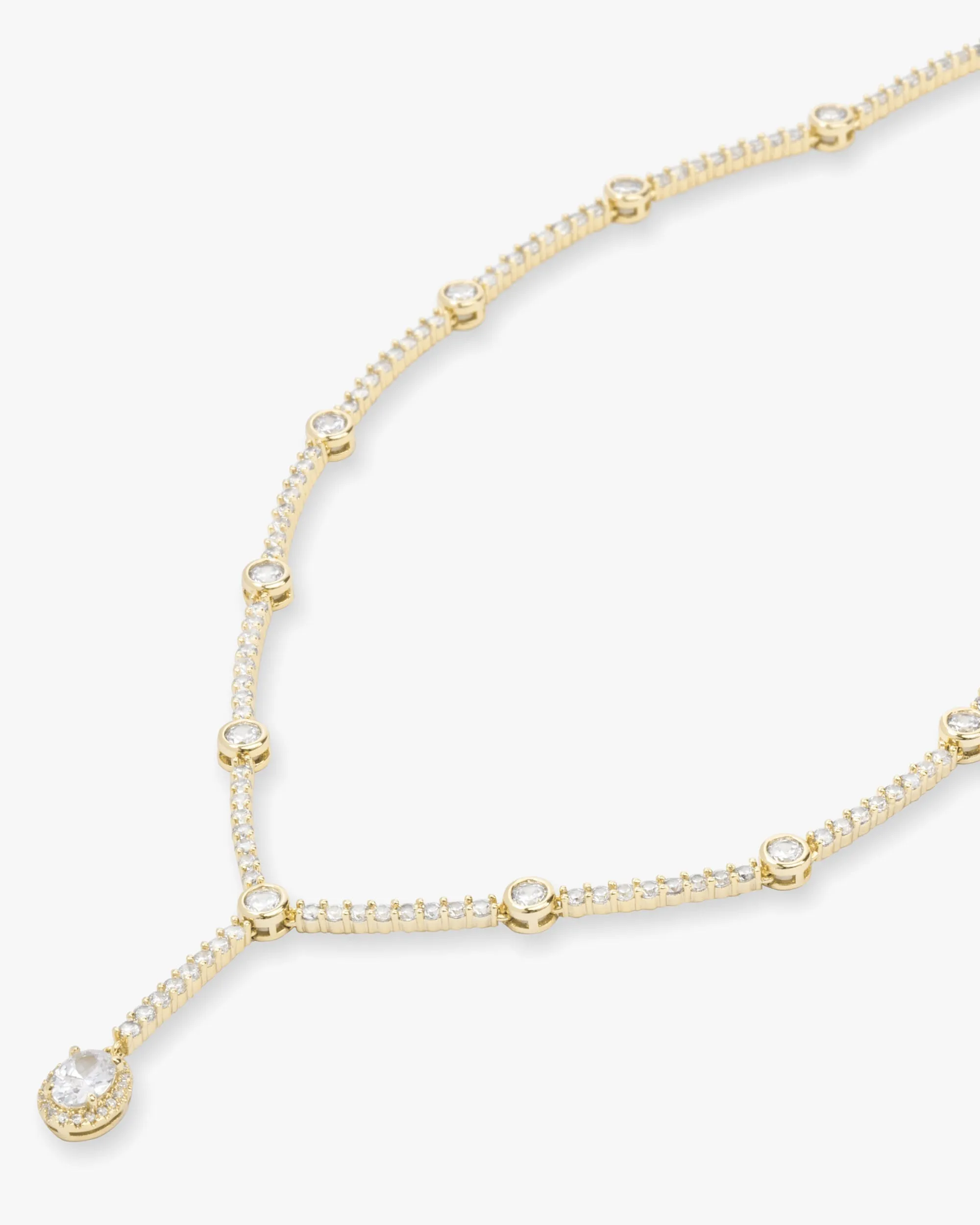 She's an Icon Lariat Necklace 16" - Gold|White Diamondettes sold by Melinda Maria product image thumbnail 3
