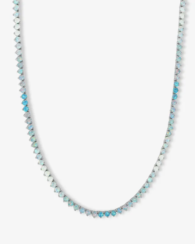 Not Your Basic Ombré Tennis Necklace - Silver|Blue Opal Ombré sold by Melinda Maria