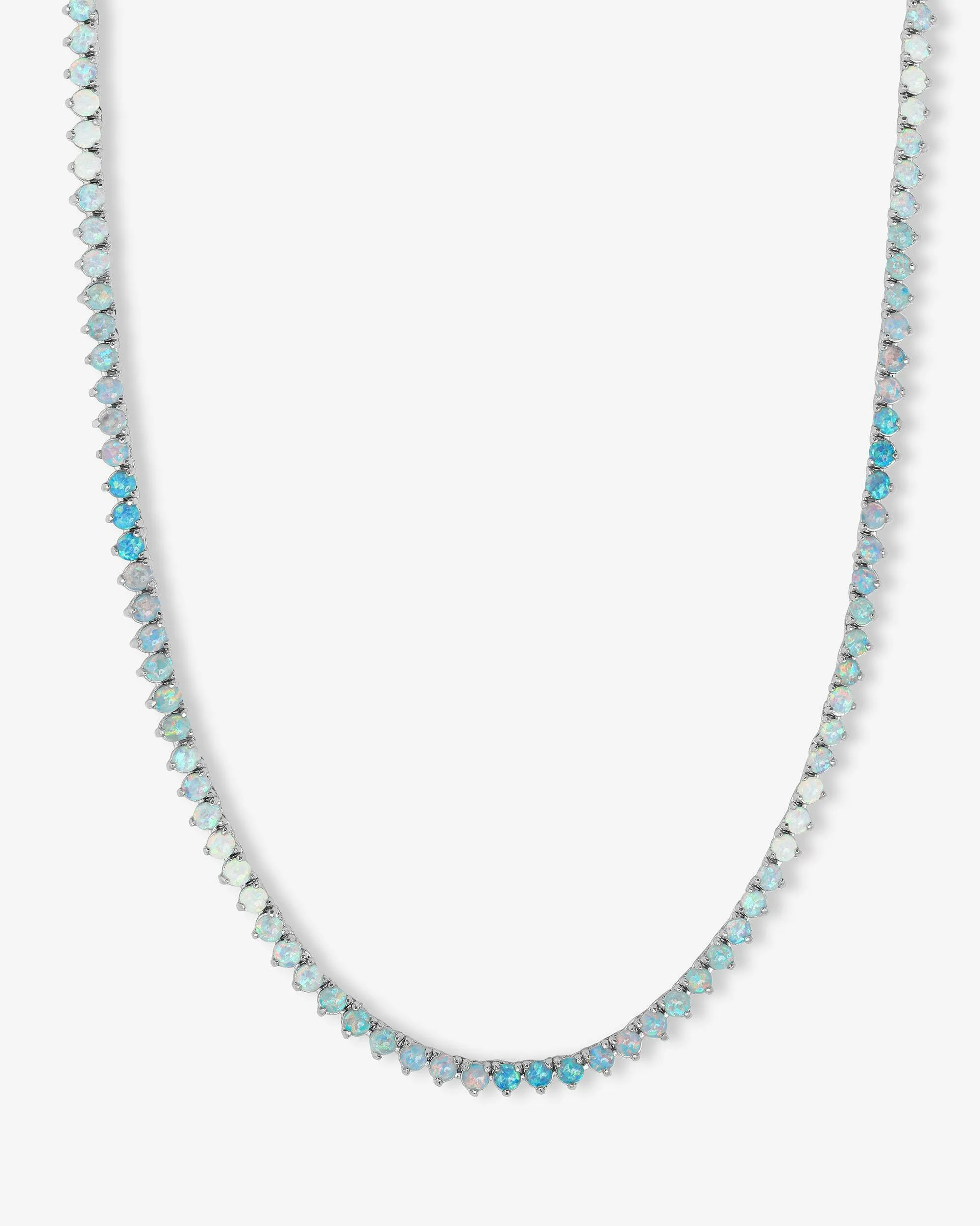 Not Your Basic Ombré Tennis Necklace - Silver|Blue Opal Ombré sold by Melinda Maria