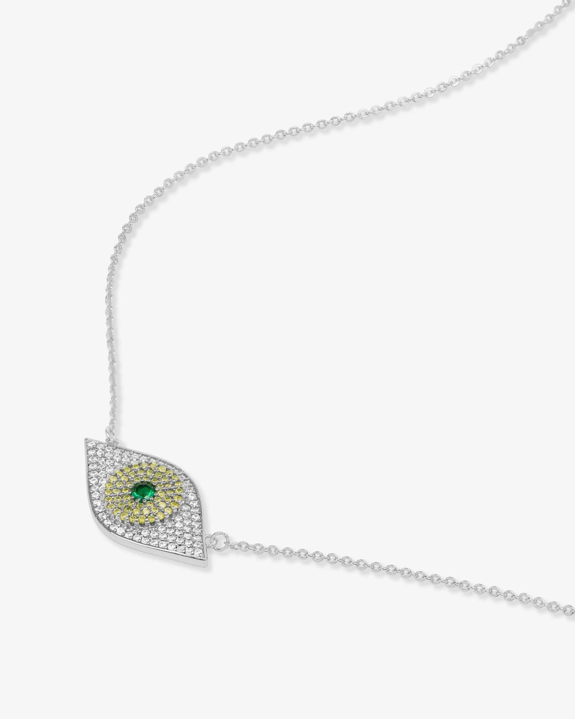 Green Evil Eye Necklace - Silver|Emerald sold by Melinda Maria product image thumbnail 3