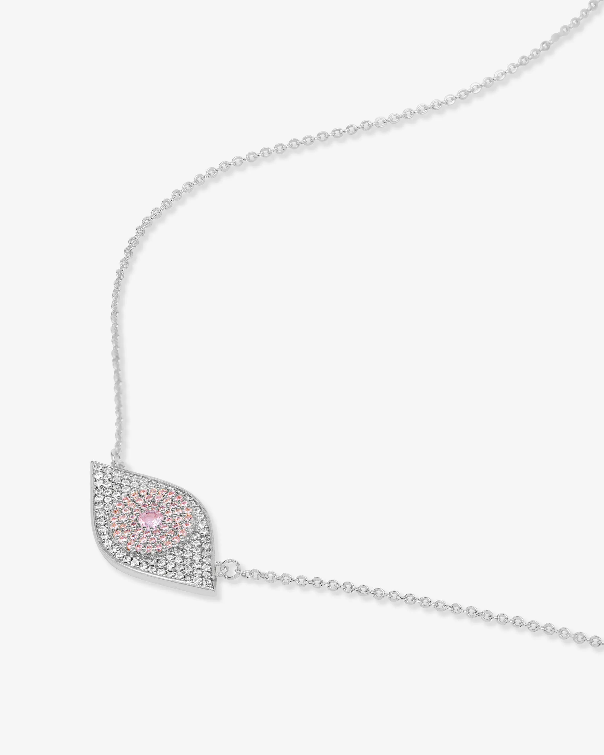 Rose Evil Eye Necklace - Silver|Pink Sapphire sold by Melinda Maria product image thumbnail 3