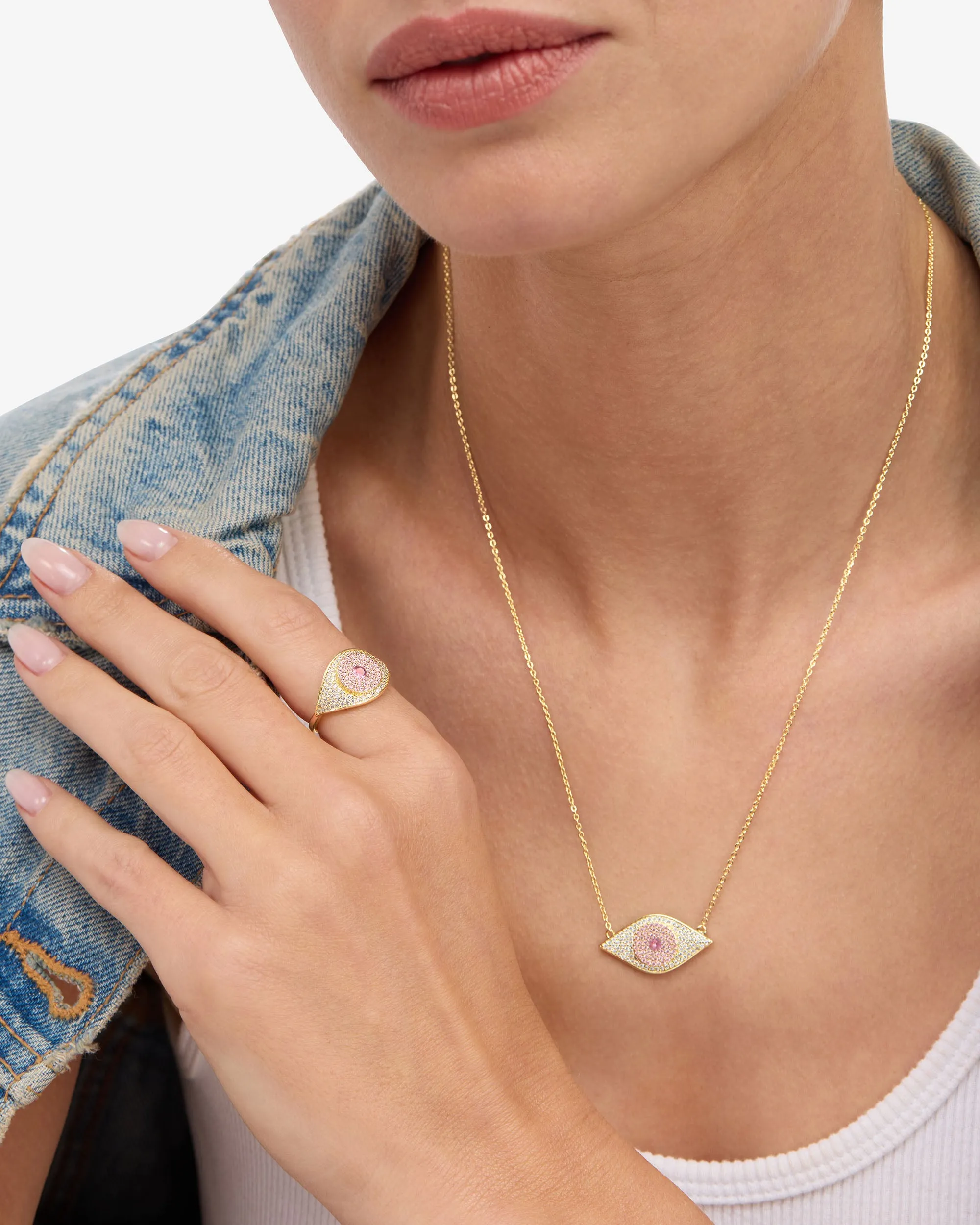Rose Evil Eye Ring - Gold|Pink Sapphire sold by Melinda Maria product image thumbnail 4