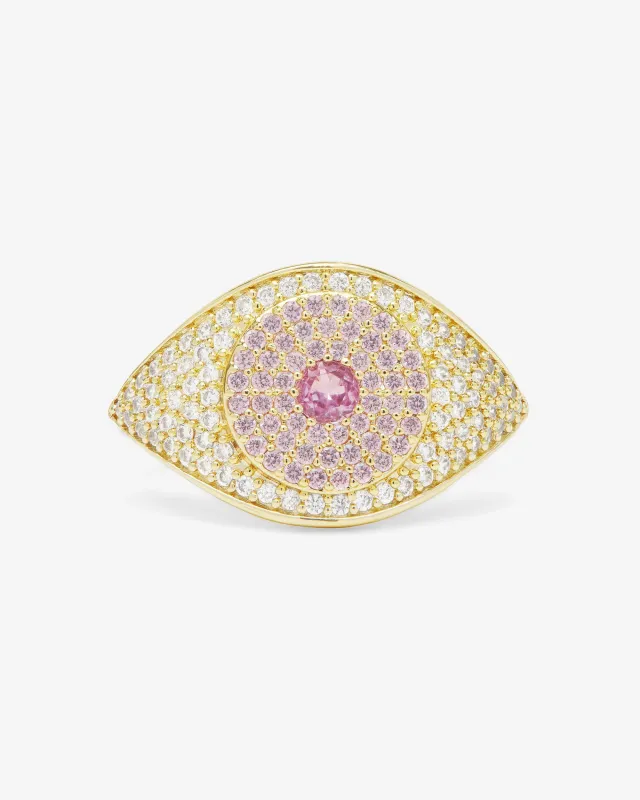 Rose Evil Eye Ring - Gold|Pink Sapphire sold by Melinda Maria
