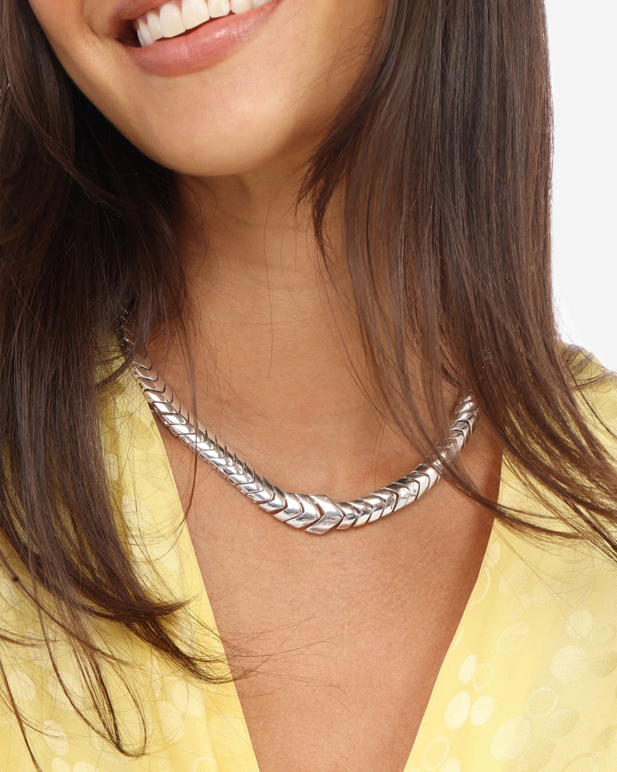 Serpent Herringbone Collar - Silver sold by Melinda Maria product image thumbnail 2