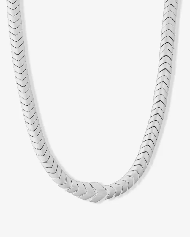 Serpent Herringbone Collar - Silver sold by Melinda Maria