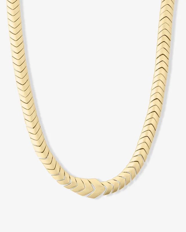 Serpent Herringbone Collar - Gold sold by Melinda Maria