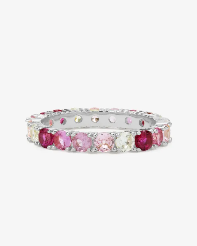 Heiress Ombré Ring - Silver|Pink Sapphire Ombré sold by Melinda Maria