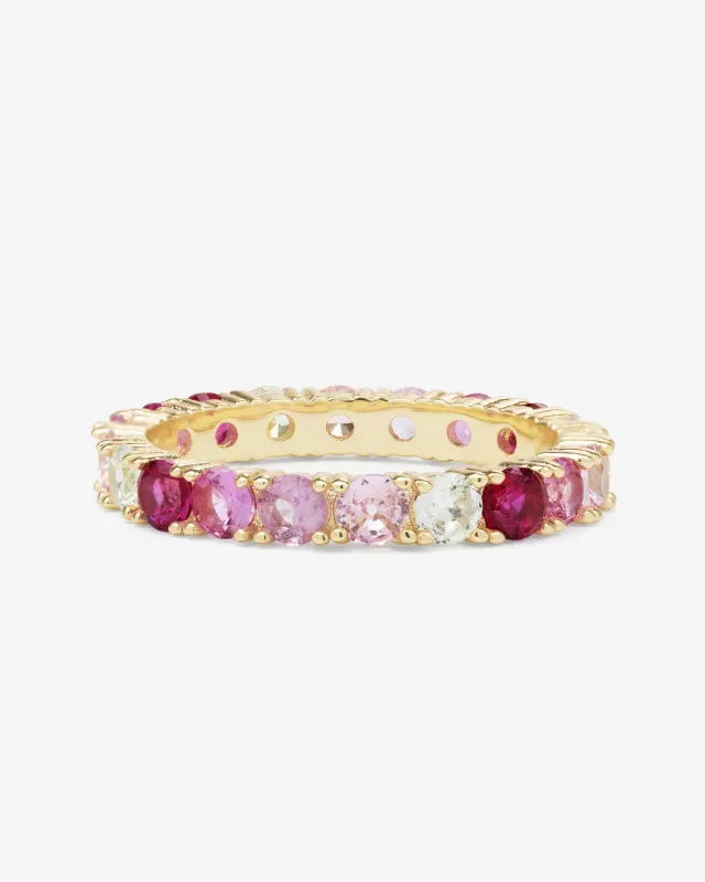 Heiress Ombré Ring - Gold|Pink Sapphire Ombré sold by Melinda Maria