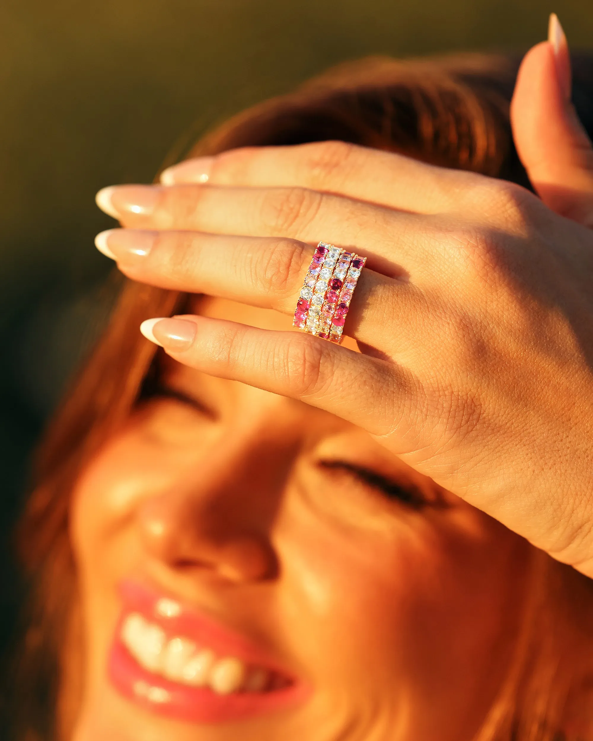 Heiress Ombré Ring - Gold|Pink Sapphire Ombré sold by Melinda Maria product image thumbnail 4