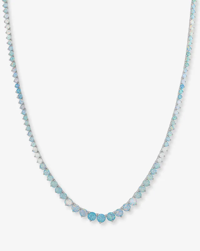 Not Your Basic Graduated Ombré Tennis Necklace - Silver|Blue Opal Ombré sold by Melinda Maria