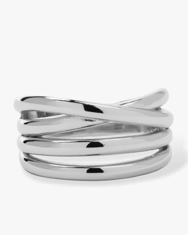 "She's So Smooth" Stacked Ring - Silver sold by Melinda Maria