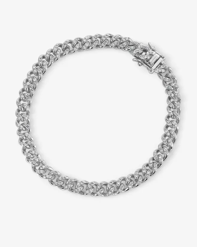 Cassie Pavé Bracelet - Silver|White Diamondettes sold by Melinda Maria