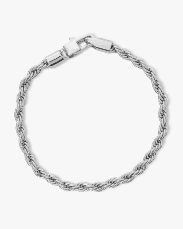 Rowan Rope Chain Bracelet - Silver sold by Melinda Maria