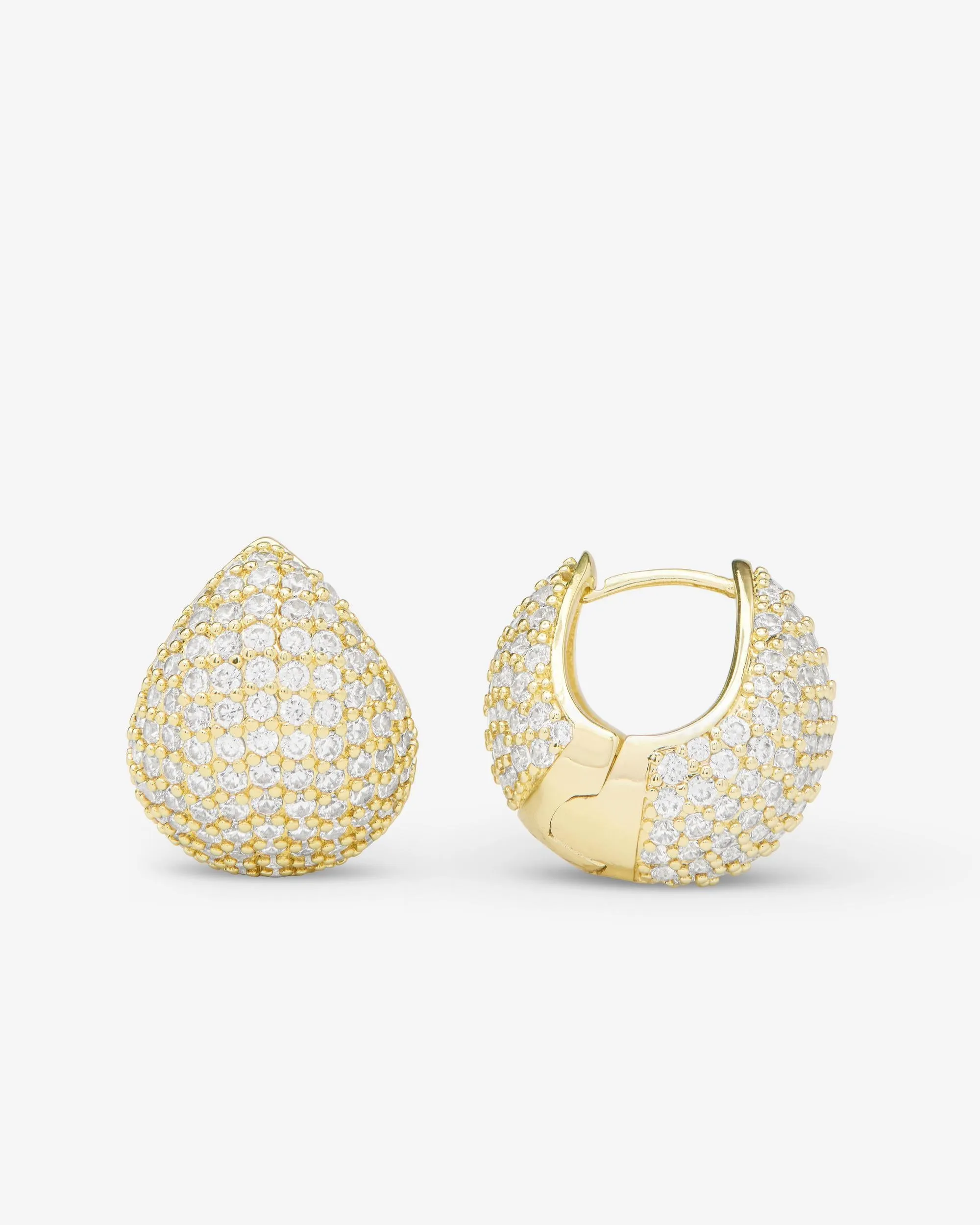 Norah Pavé Earrings - Gold|White Diamondettes sold by Melinda Maria