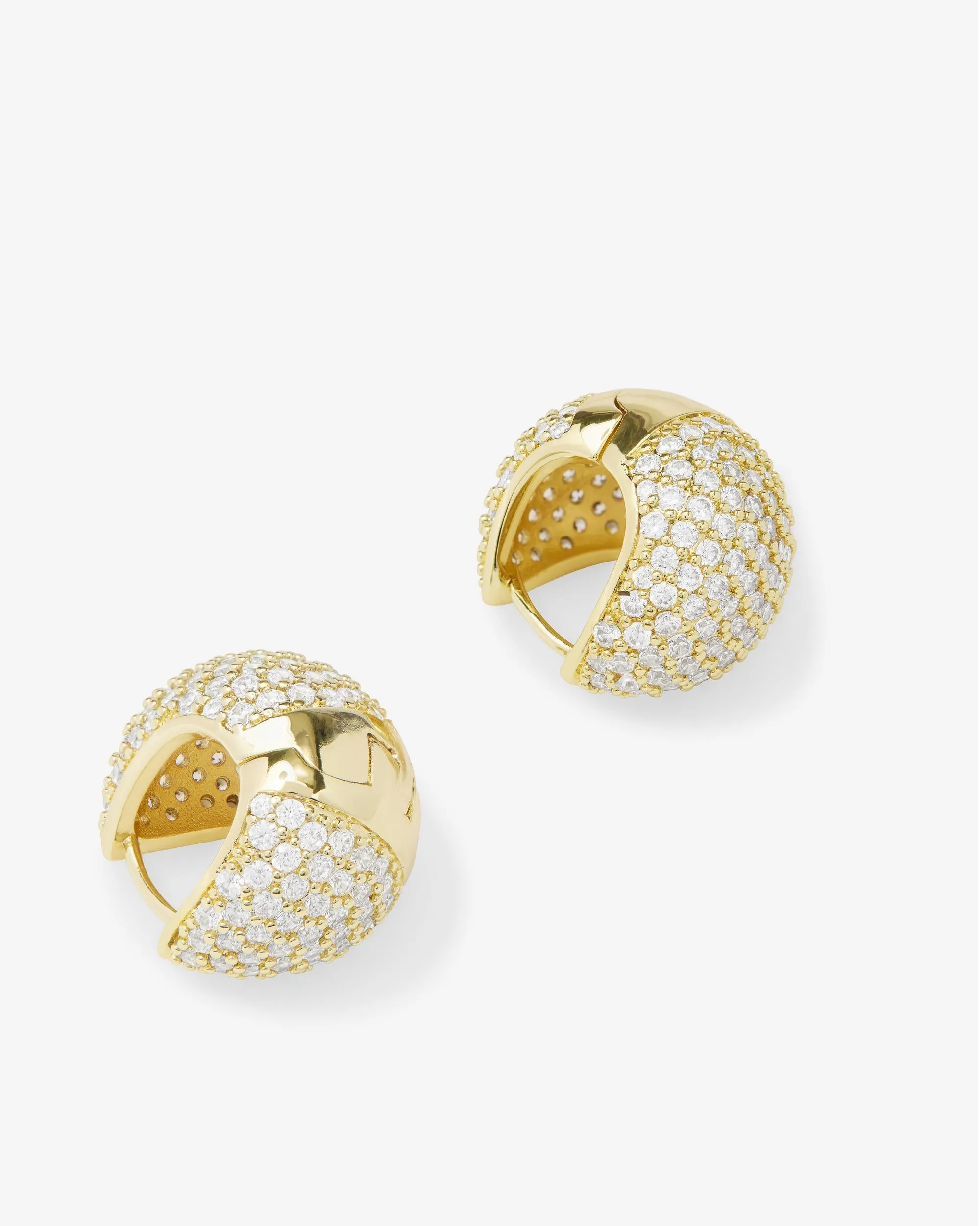 Norah Pavé Earrings - Gold|White Diamondettes sold by Melinda Maria product image thumbnail 3