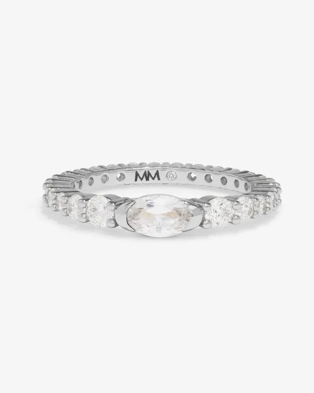The Maven Ring - Silver|White Diamondettes sold by Melinda Maria