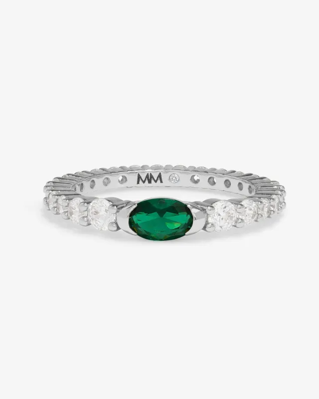 The Maven Ring - Silver|Emerald sold by Melinda Maria