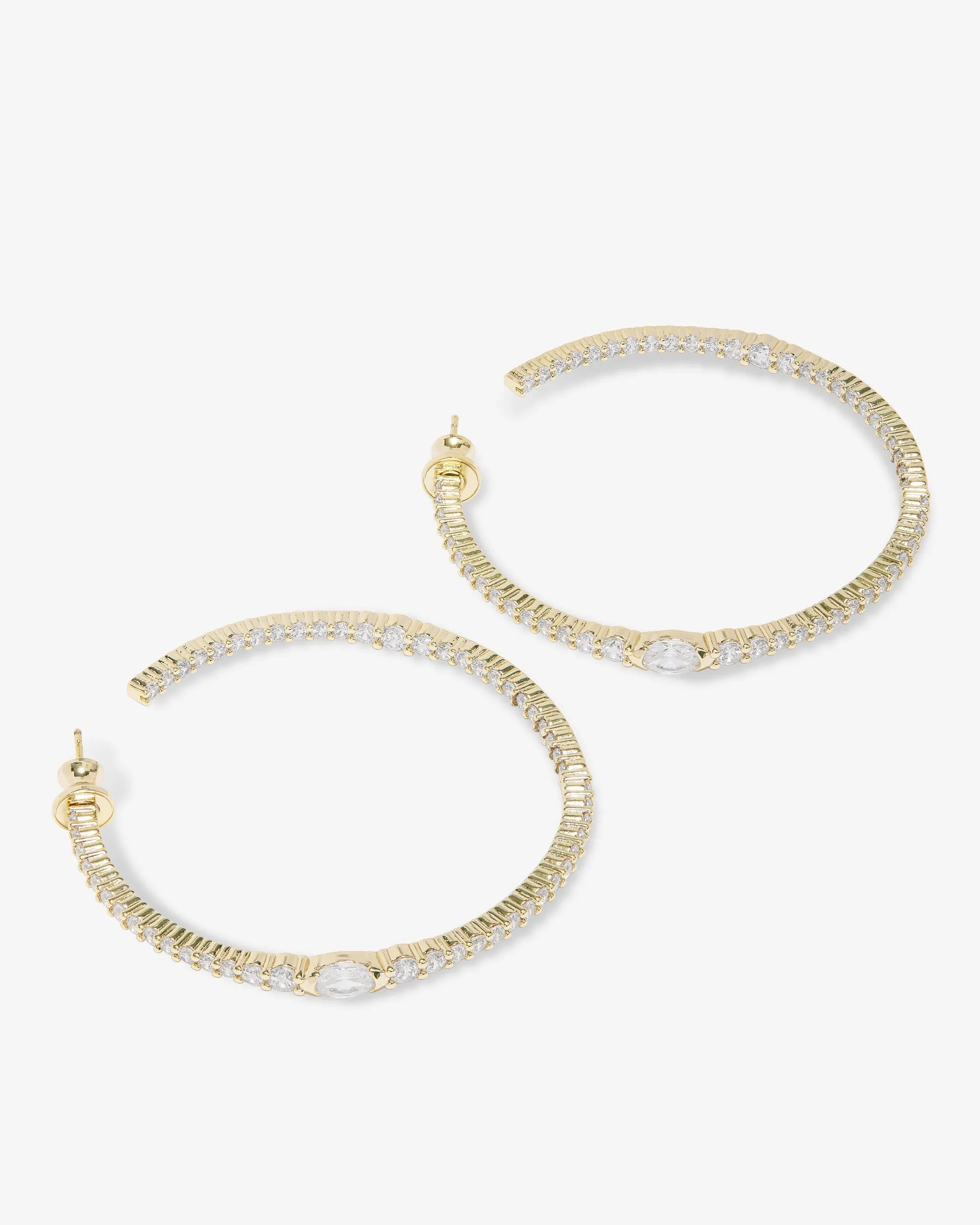 The Maven Hoops 2" - Gold|White Diamondettes sold by Melinda Maria product image thumbnail 3