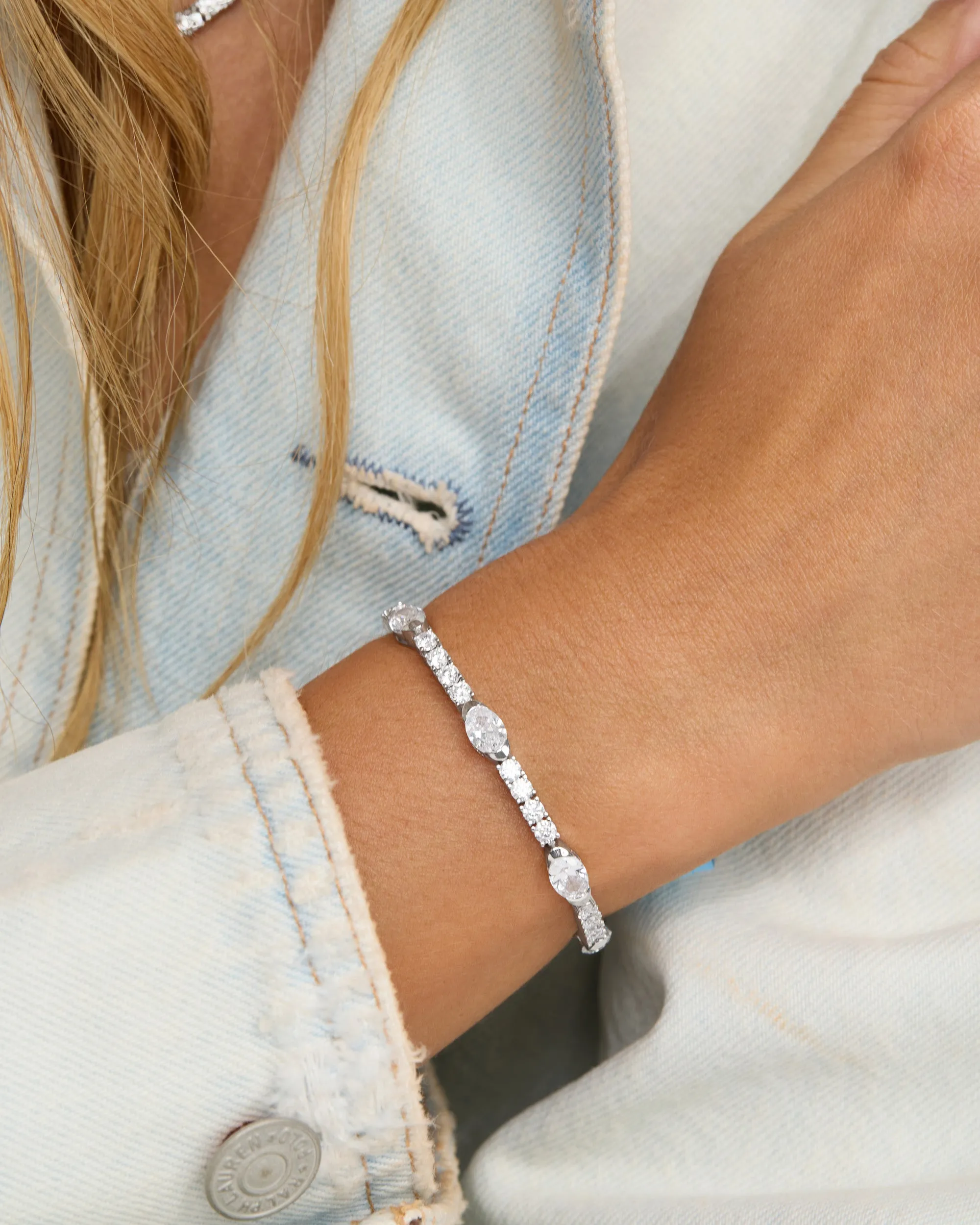The Maven Tennis Bracelet - Silver|White Diamondettes sold by Melinda Maria product image thumbnail 2