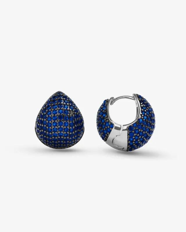 Norah Pavé Earrings - Silver|Blue Sapphire sold by Melinda Maria