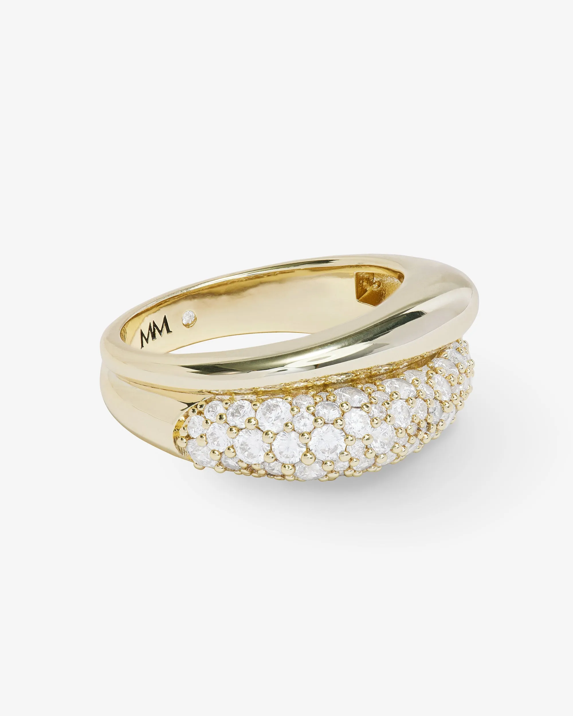 Norah Pavé Double Ring - Gold|White Diamondettes sold by Melinda Maria product image thumbnail 3