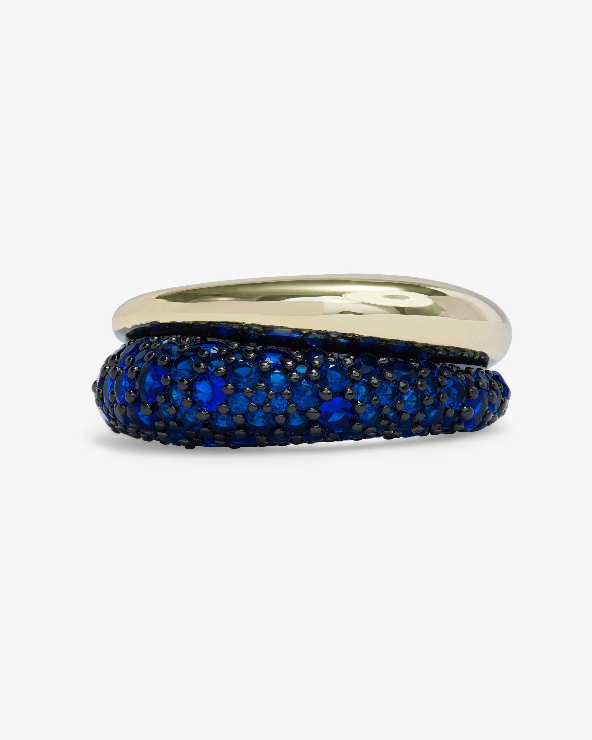 Norah Pavé Double Ring - Gold|Blue Sapphire sold by Melinda Maria