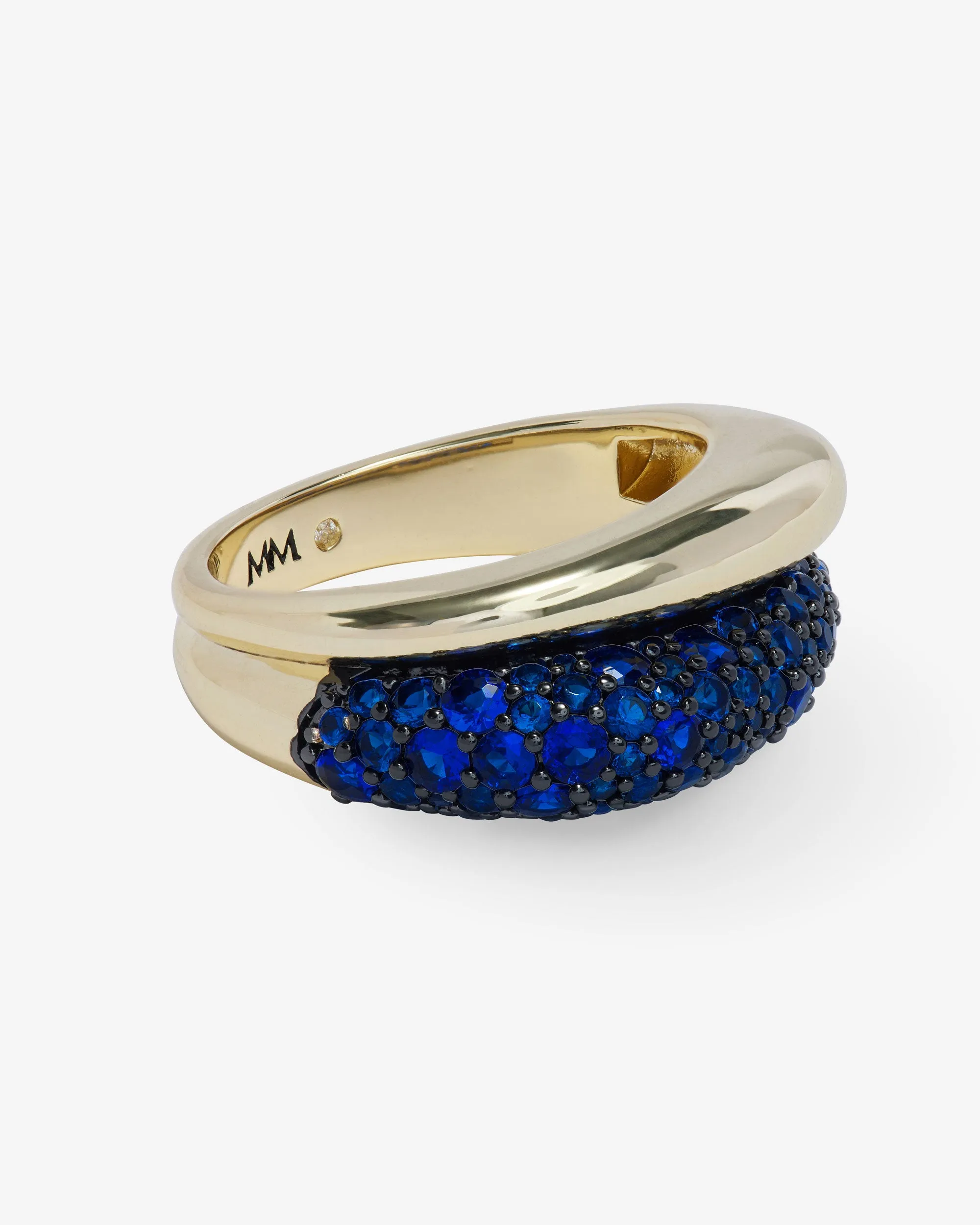 Norah Pavé Double Ring - Gold|Blue Sapphire sold by Melinda Maria product image thumbnail 3